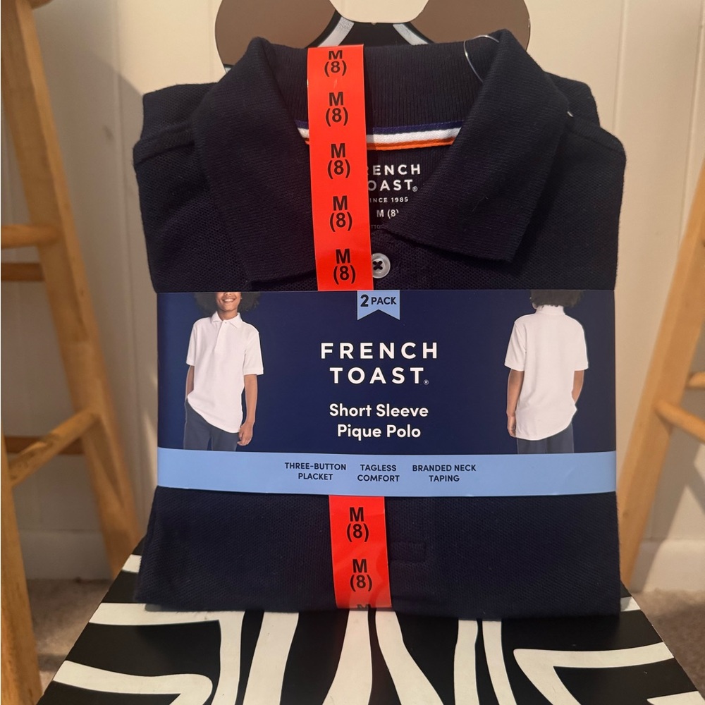Navy French Toast Short Sleeve Piqué Polo Shirt
